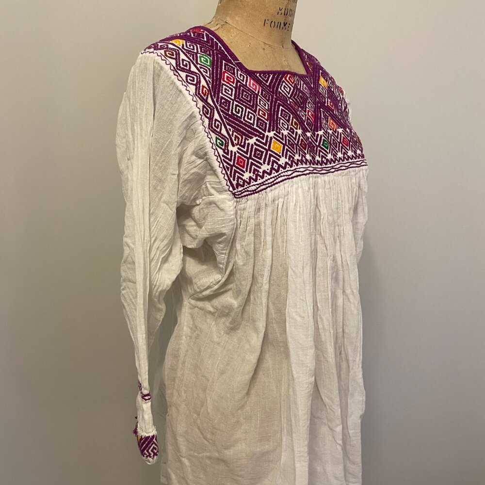 Vintage 1970s Mexican Embroidered Boho Folkloric … - image 3